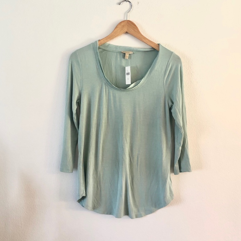 Bordeaux brand from Anthropologie 3/4 length top